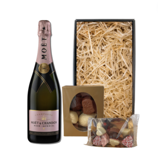Moët & Chandon Champagne Rosé 75CL Valentijnspakket met Chocolade