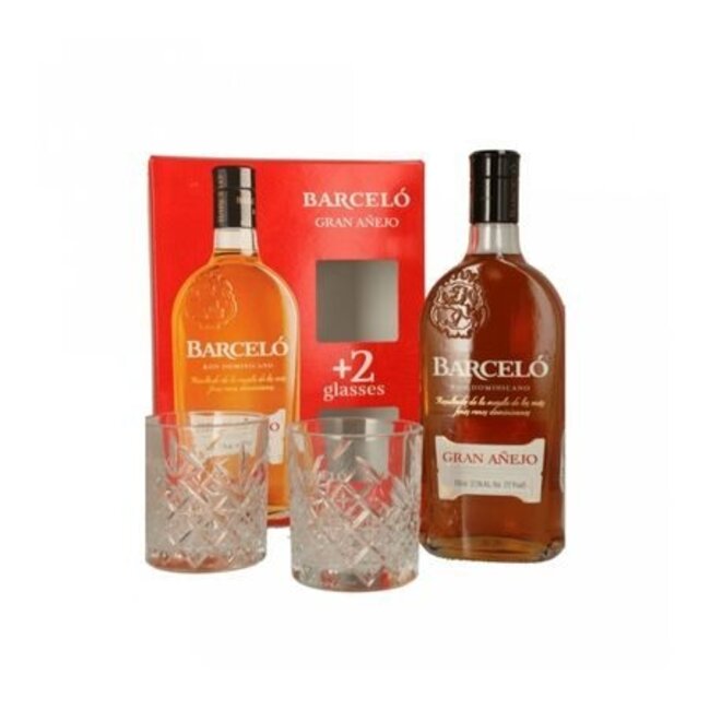 Barcelo Gran Anejo met 2 glazen