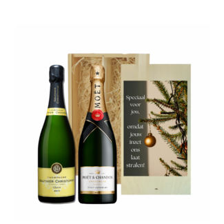Gepersonaliseerde kist met 2 Champagnes