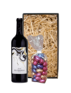El Castilla Paaspakket Rood Syrah 75CL met Paaseitjes