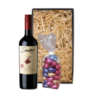 Sinzero Alcoholvrij Paaspakket Rood Cabernet Sauvignon 75CL met Luxe Paaschocolade en Bonbons