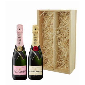 Moët & Chandon 2-vaks kist Impérial Brut 37,5CL & Brut Rosé 37,5CL