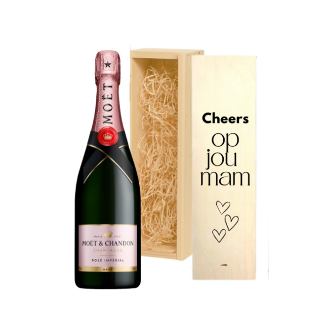Gepersonaliseerde Kist met Moët & Chandon voor Moederdag