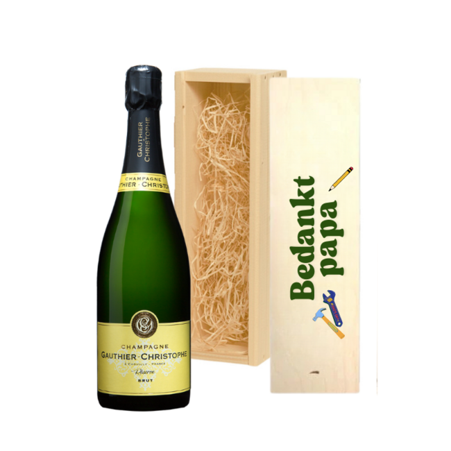 Gepersonaliseerde Kist met Champagne voor Vaderdag