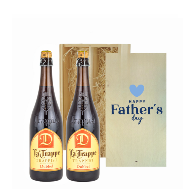 Gepersonaliseerde kist met 2 Bieren voor Vaderdag