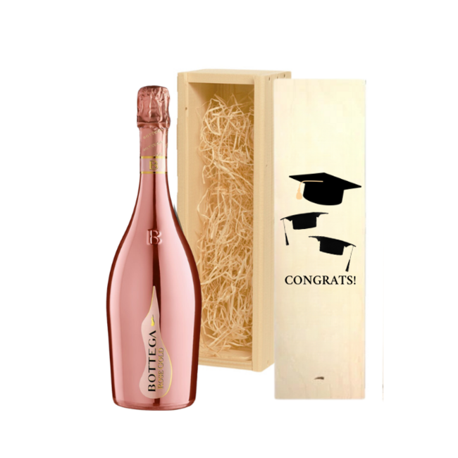 Bottega in geschenkkist met bedrukking Geslaagd