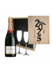  Gepersonaliseerde Geslaagd kist met Champagne en 2 glazen