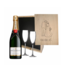 Gepersonaliseerde kist met Champagne en 2 glazen  - Bruiloft