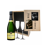 Gepersonaliseerde kist met Champagne en 2 glazen  - Bruiloft