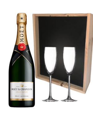 Moët & Chandon Brut Impérial in Geschenkkist + 2 flutes 75CL