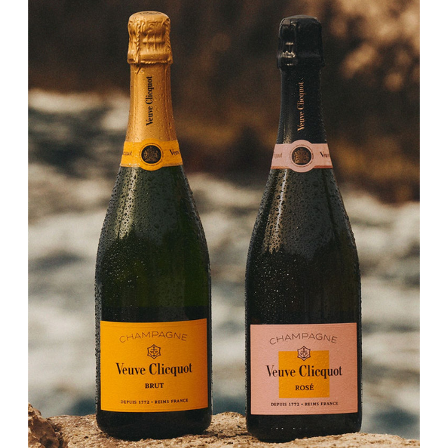 Veuve Clicquot  Geschenkkist met 2 flutes VCP brut & rose