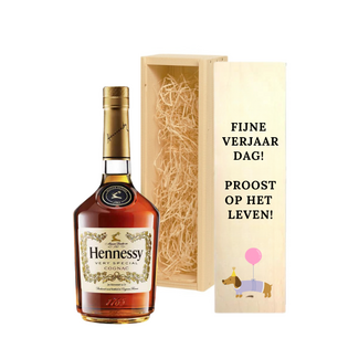 Verjaardagscadeau met Hennessy in Gepersonaliseerde Kist