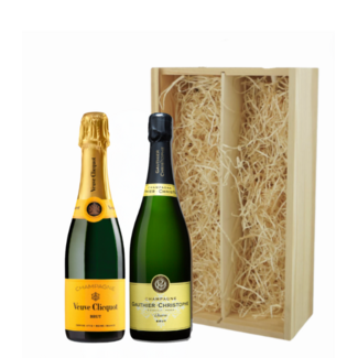 Luxe geschenkkist met 2x Champagne