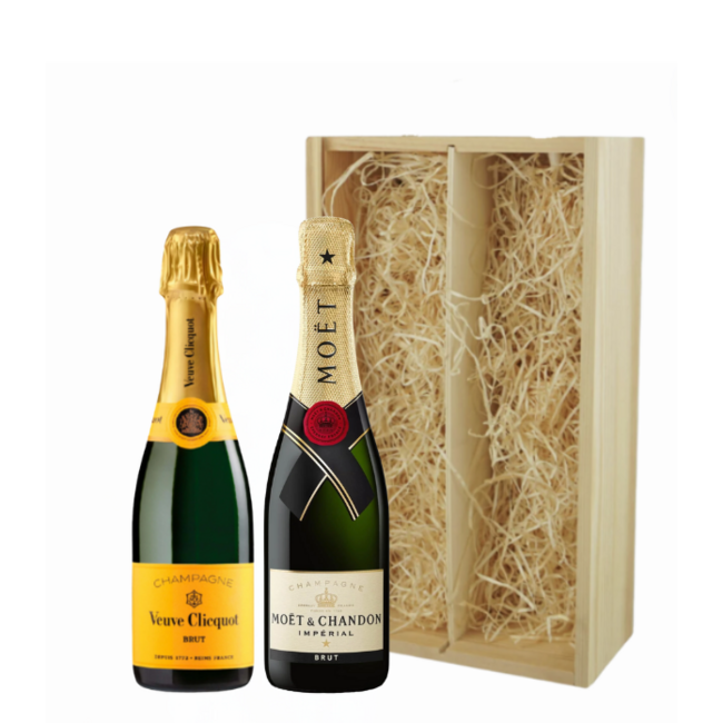 Luxe geschenkkist met 2x Champagne