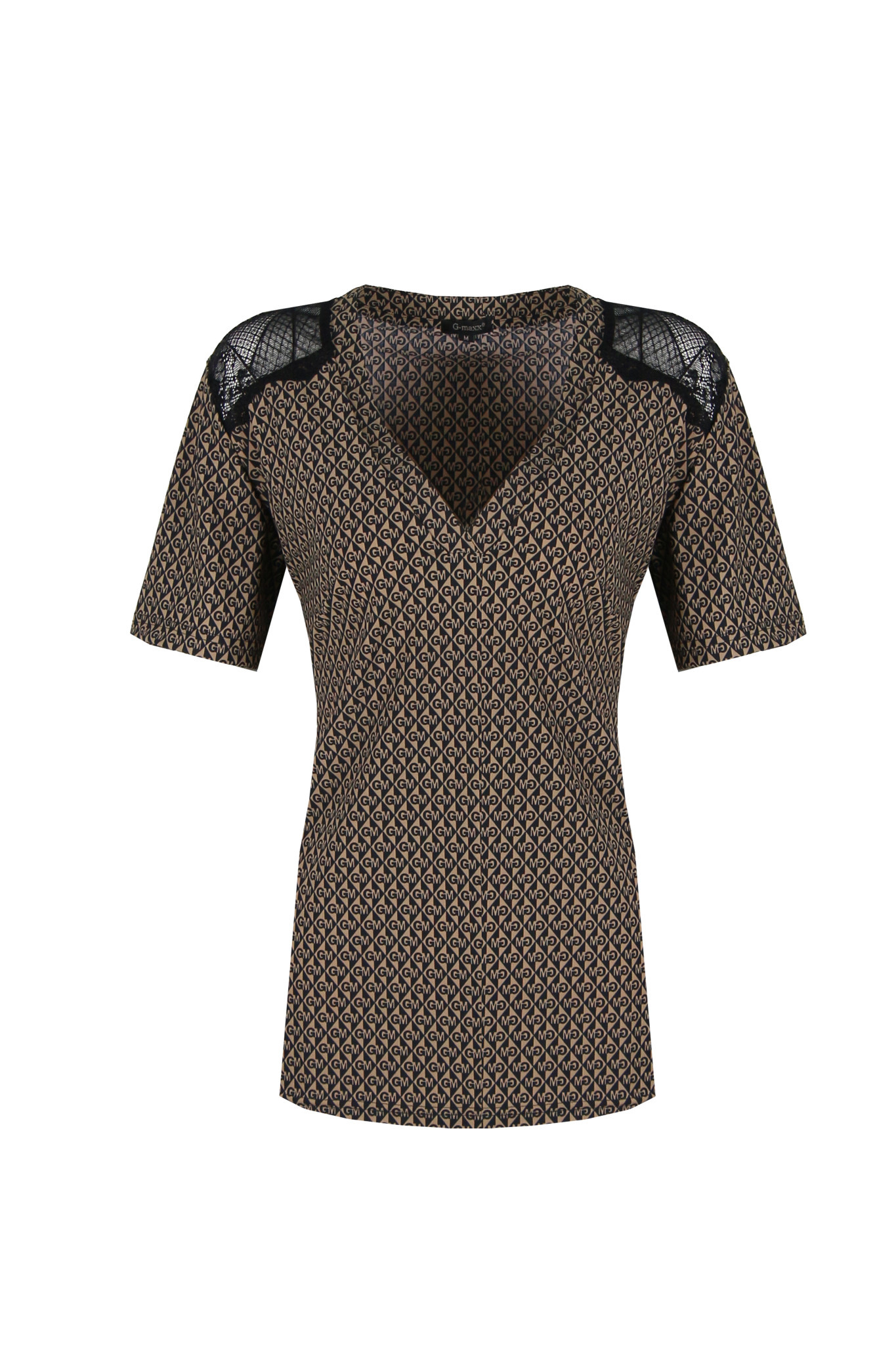 G-Maxx G-Maxx Chelsey Top zwart/camel G-Maxx G-Maxx Chelsey Top zwart/camel