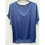 G.RICCERI V-hals glans shirt jane donker blauw