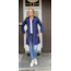 Lula love trench coat suedine lisanne blauw