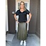 Cherry Koko Plisse rok leather look army