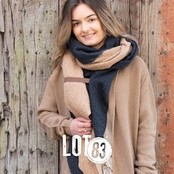 Sjaal Fem twin zwart/camel