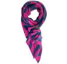 Sjaal Fem zigzag navy/pink