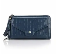 Telefoon tas/portemonnee Marly croco blauw