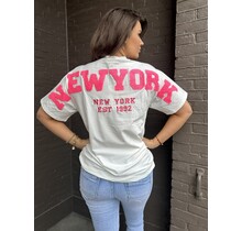 T.shirt New York wit/roze