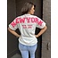 T.shirt New York wit/roze