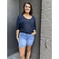 Top Linda donker blauw