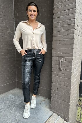 Broek Zac zwart panter