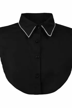 Kraagje Strass Zwart