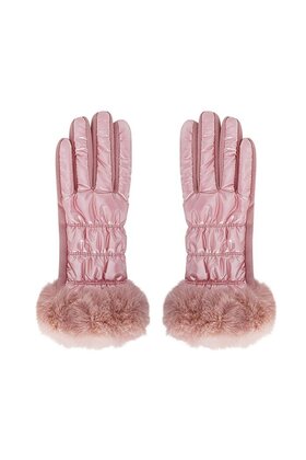 Handschoen Fluffy Roze