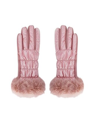 Handschoen Fluffy Roze