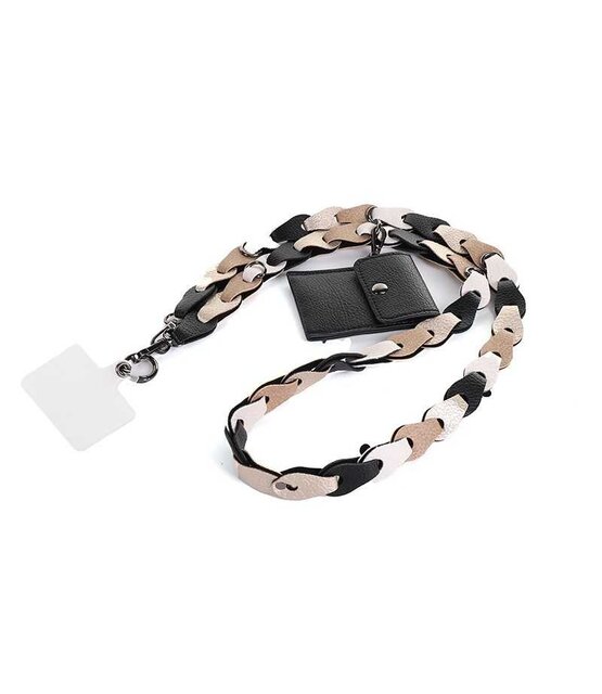 Telefoonkoord en tassenkoord met portemonnee Jip Zwart