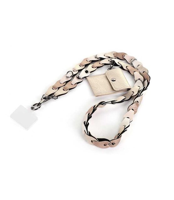 Telefoonkoord en tassen koord met portemonnee Jip Champagne