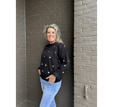 Trui Sparkle Hartjes Zwart