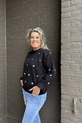 Trui Sparkle Hartjes Zwart