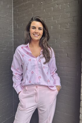 Blouse Rode Hartjes Roze