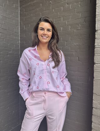 Blouse Rode Hartjes Roze