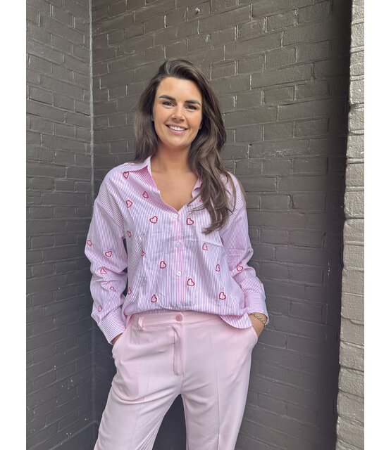 Blouse Rode Hartjes Roze