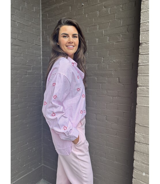 Blouse Rode Hartjes Roze