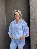 Blouse Palmboom Blauw