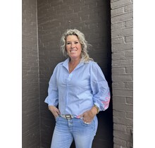 Blouse Palmboom Blauw