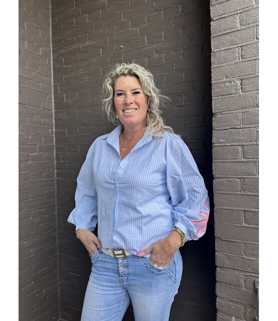 Blouse Palmboom Blauw