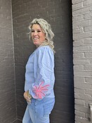 Blouse Palmboom Blauw