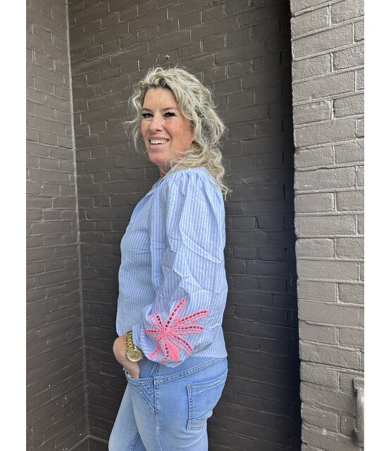 Blouse Palmboom Blauw