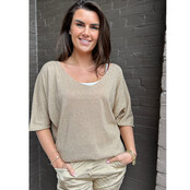 Top Linda goud/glitter