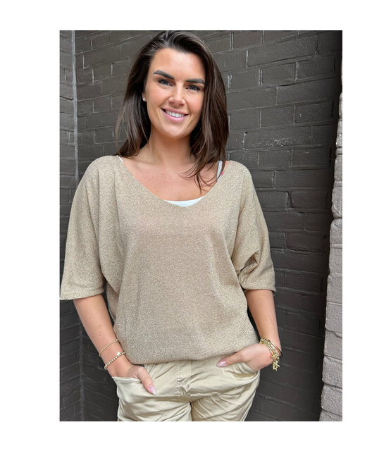 Top Linda goud/glitter