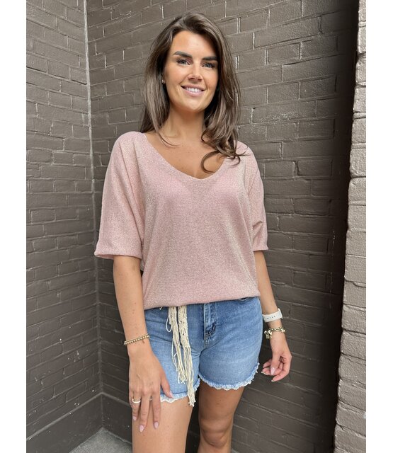 Top Linda Glitter Roze