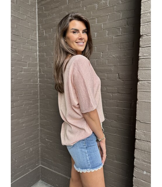 Top Linda Glitter Roze