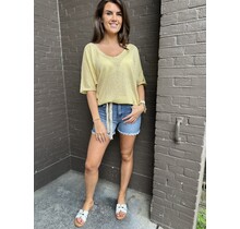 Top Linda Glitter Geel